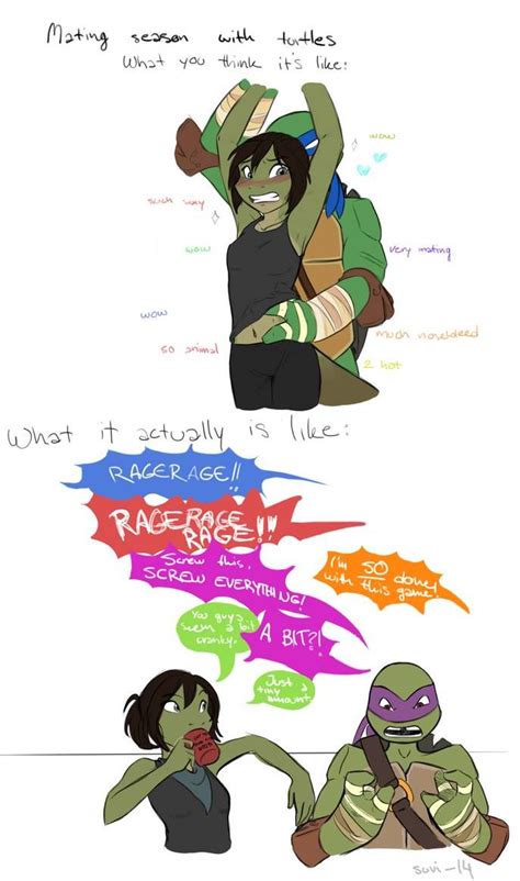 Raph: Must be hard not being able to laugh Y/n: I do have a sense of humor you know Raph: I’ve never heard you laugh before Y/n: I’ve never heard you say anything funny. . Tmnt x tiny reader